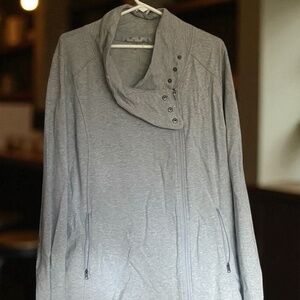 Athleta Gray Juniper Asymmetrical Zip-Up Jacket Size XL